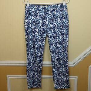 Milly for Design Nation Blue Print Crop Pant size 2